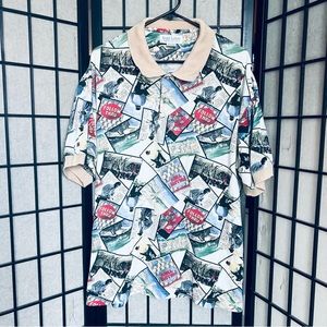 Great Lakes VTG golf all over print polo sz XL